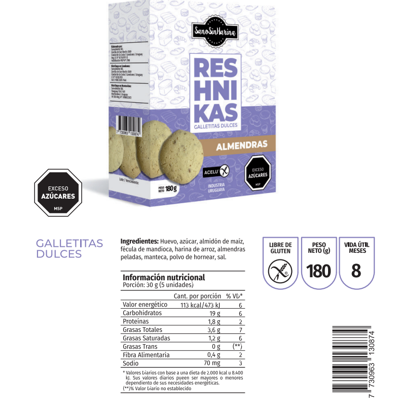 Galletas Reshnikas sabor Almendras