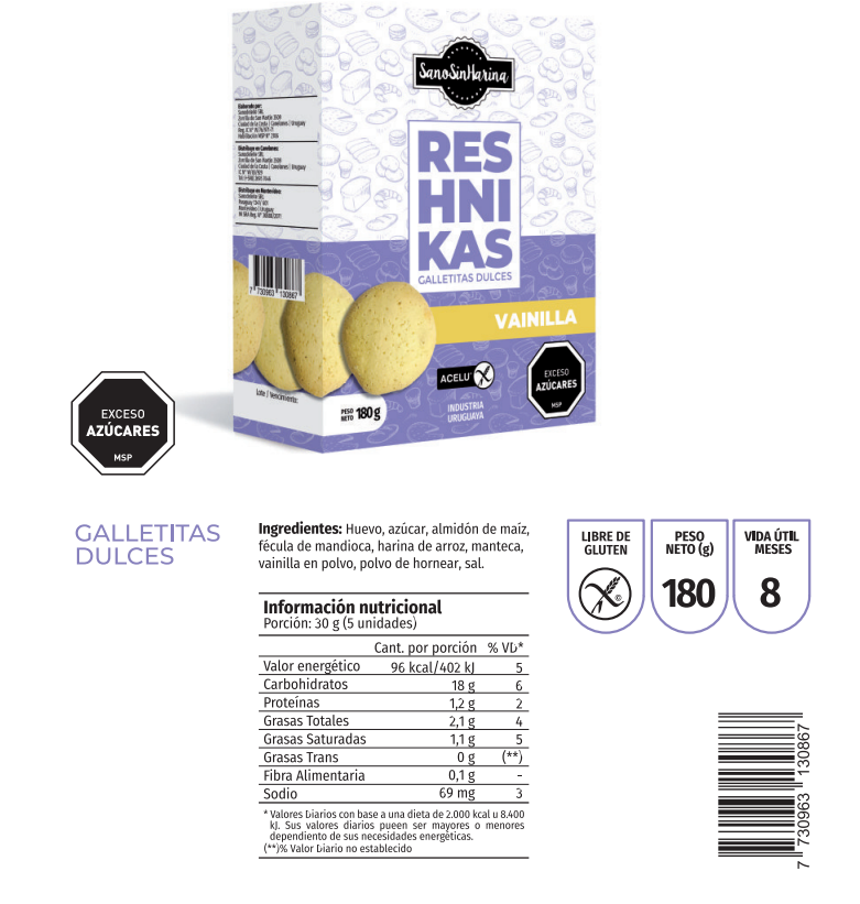 Galletas Reshnikas sabor Vainilla