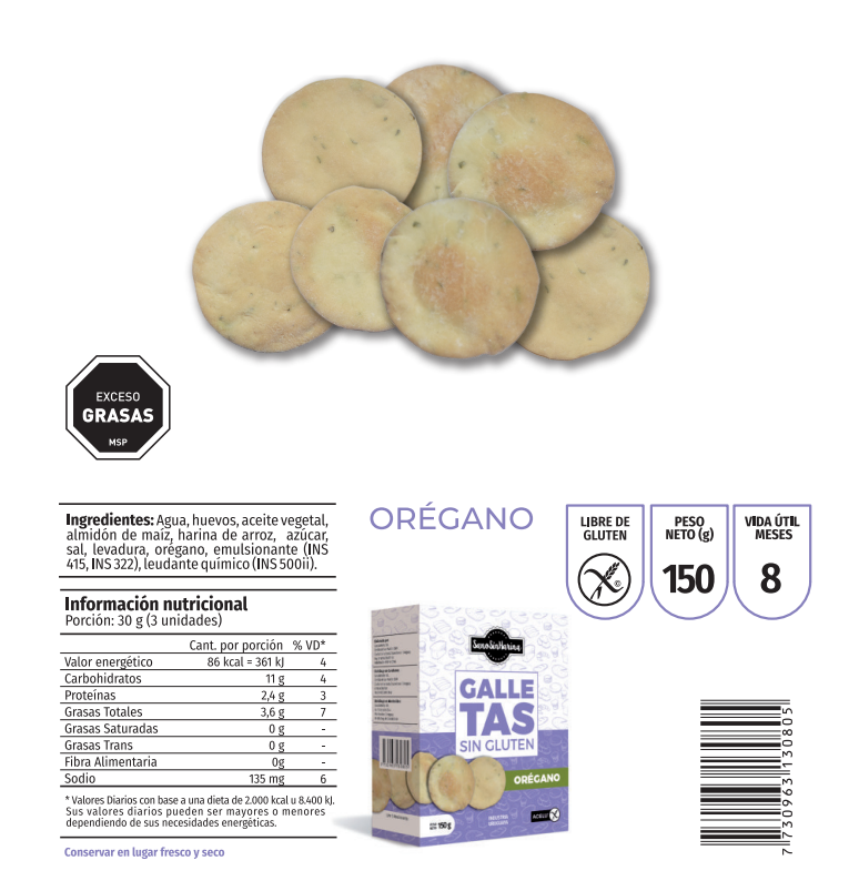 Galletas sabor orégano