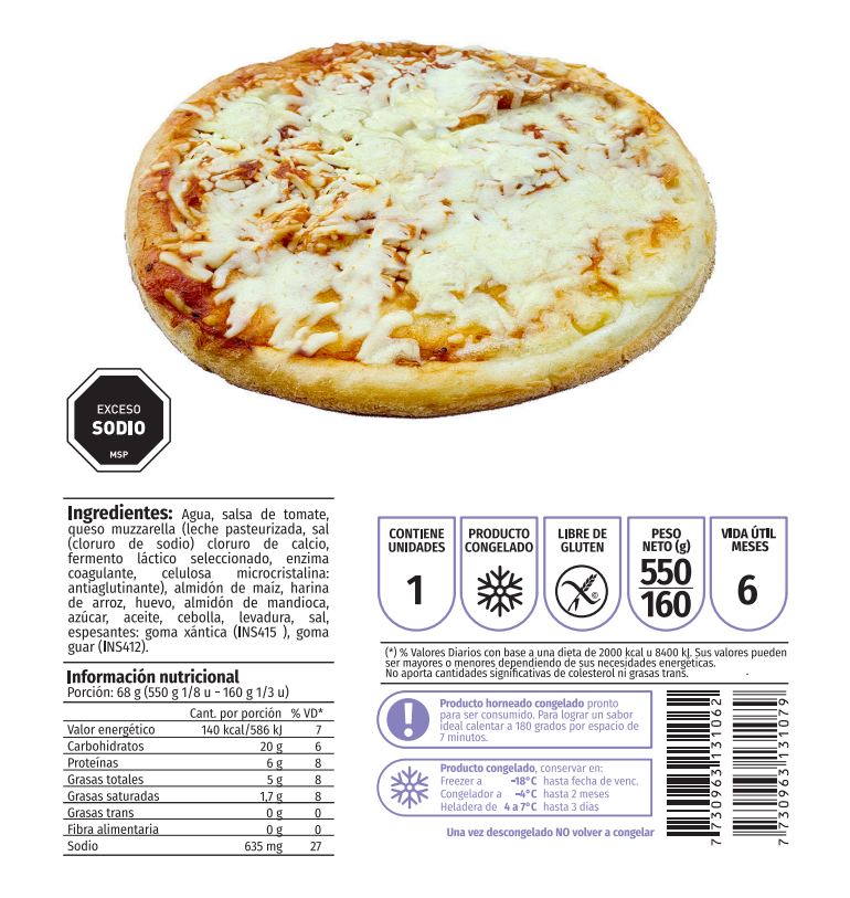 Pizza horneada con Muzzarella